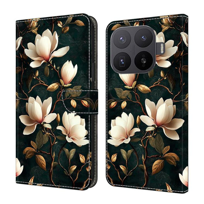 Funda para teléfono de cuero vegano pintado con efecto cristal, For Xiaomi 17 Ultra