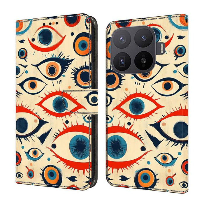 Funda para teléfono de cuero vegano pintado con efecto cristal, For Xiaomi 17 Ultra