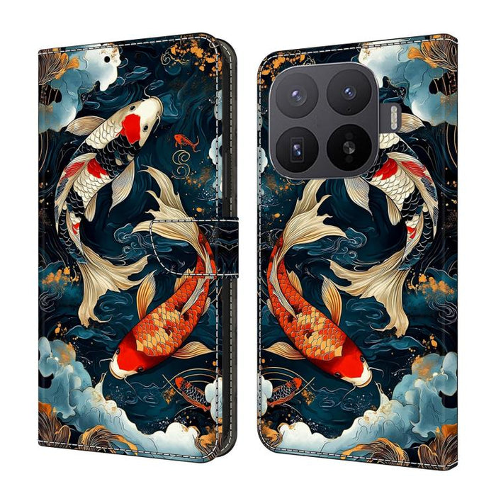 Funda para teléfono de cuero vegano pintado con efecto cristal, For Xiaomi 17 Ultra