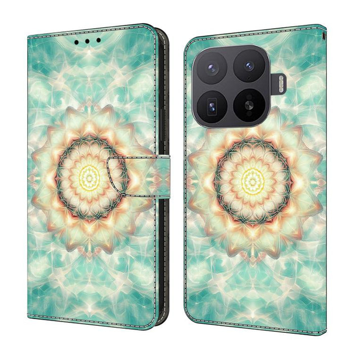 Funda para teléfono de cuero vegano pintado con efecto cristal, For Xiaomi 17 Ultra