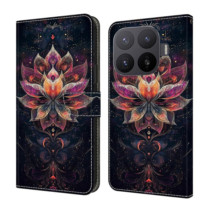 Funda para teléfono de cuero vegano pintado con efecto cristal, For Xiaomi 17 Ultra