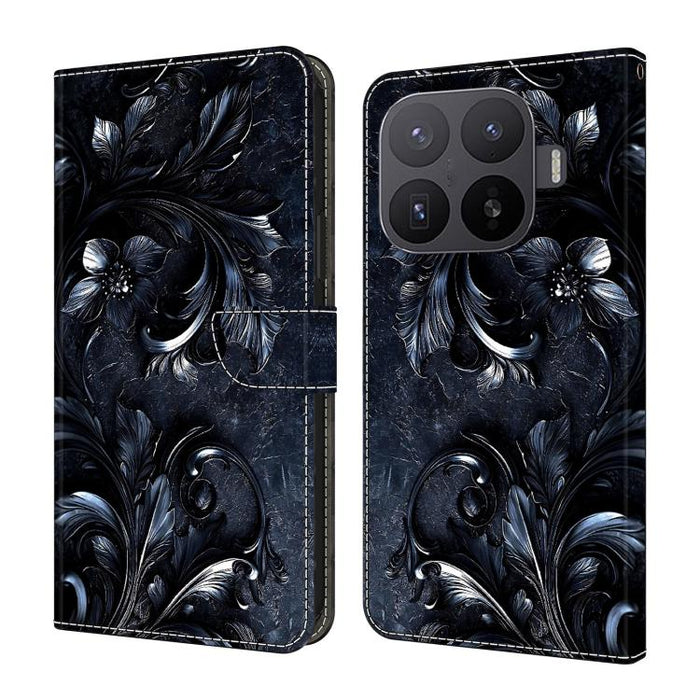 Funda para teléfono de cuero vegano pintado con efecto cristal, For Xiaomi 17 Ultra
