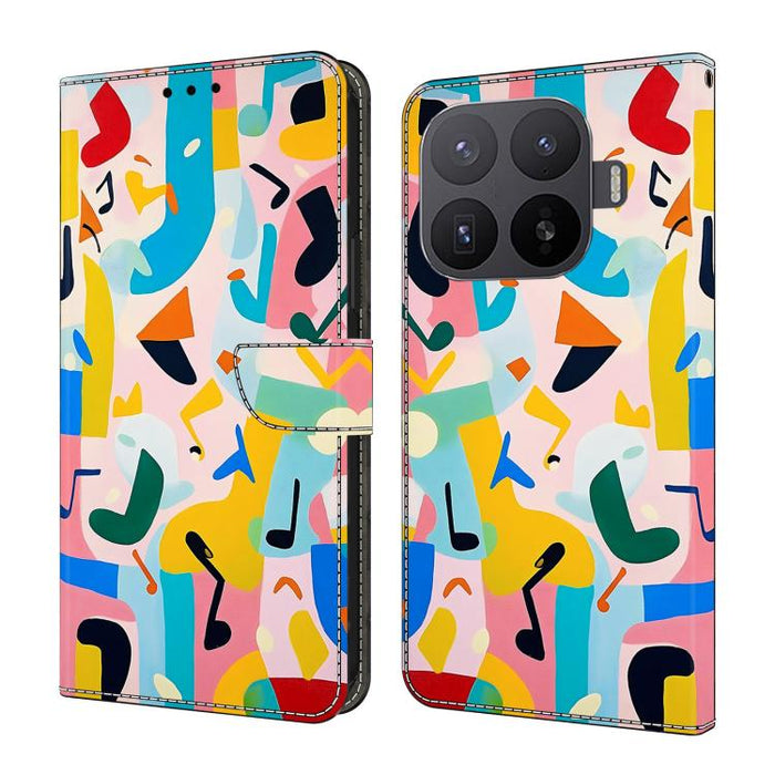 Funda para teléfono de cuero vegano pintado con efecto cristal, For Xiaomi 17 Ultra