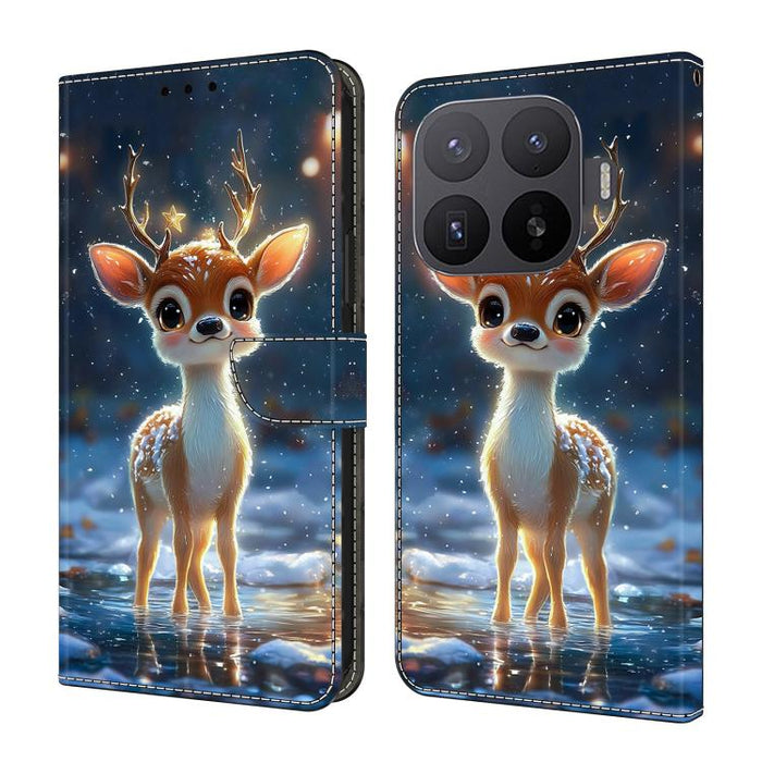 Funda para teléfono de cuero vegano pintado con efecto cristal, For Xiaomi 17 Ultra