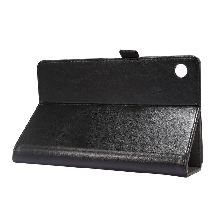 Crazy Horse Texture Horizontal Flip Funda de cuero con 2 soportes plegables y ranura para tarjeta