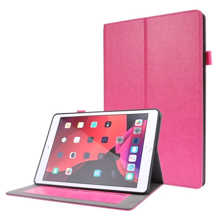 Crazy Horse Texture Horizontal Flip Funda de cuero con 2 soportes plegables y ranura para tarjeta