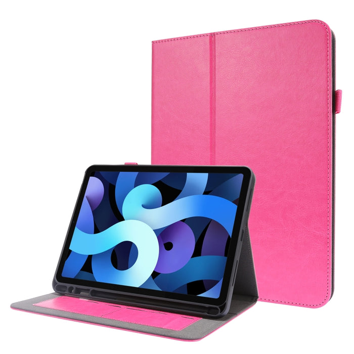 Crazy Horse Texture Horizontal Flip Funda de cuero con 2 soportes plegables y ranura para tarjeta