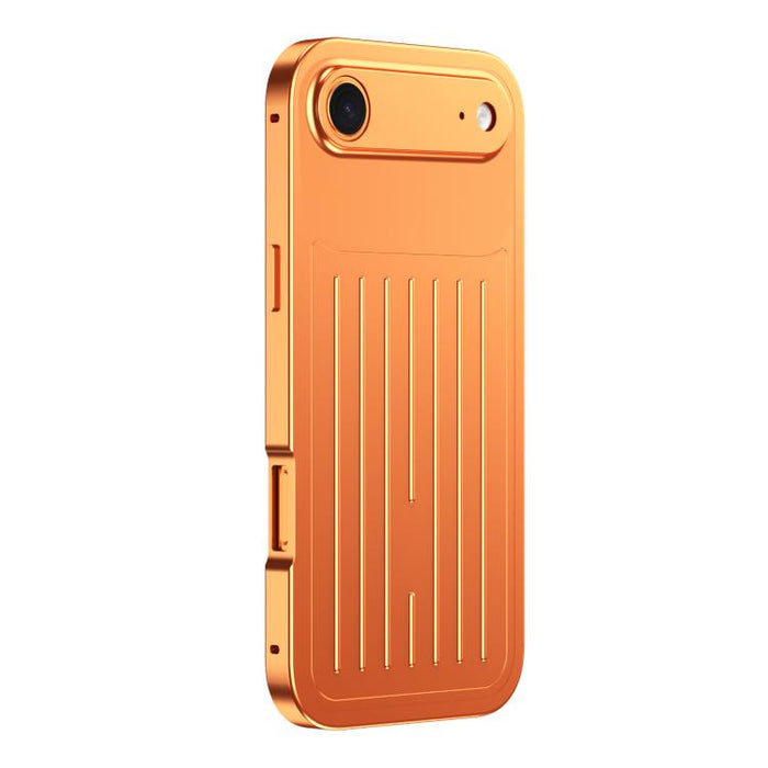 Funda para teléfono de aleación de aluminio con textura de maleta y protector de pantalla de vidrio templado de la serie Magnetic King., For iPhone 17 Pro Max, For iPhone 17 Pro, For iPhone Air, For iPhone 16 Pro Max, For iPhone 16 Pro                 ...