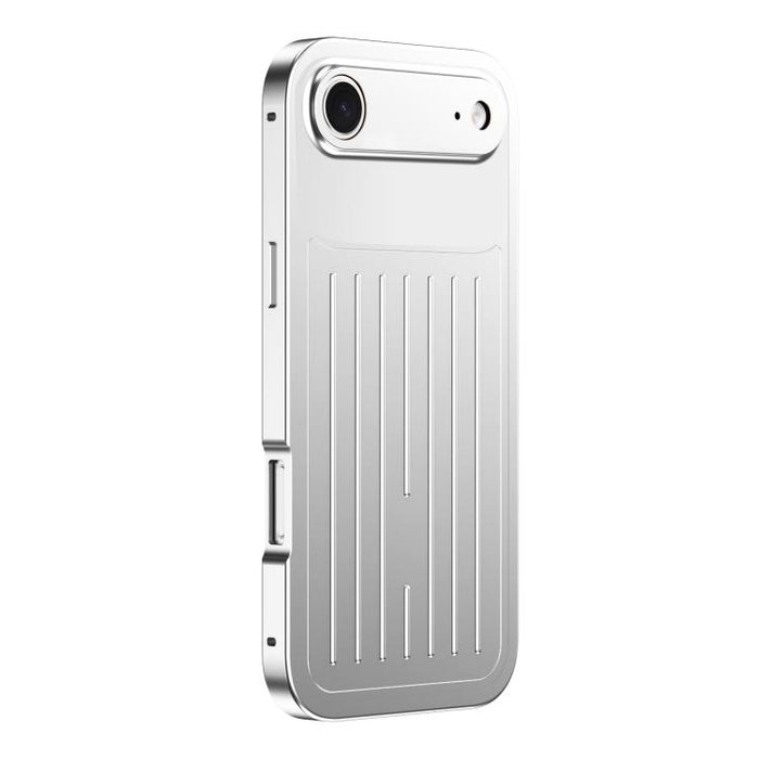 Funda para teléfono de aleación de aluminio con textura de maleta y protector de pantalla de vidrio templado de la serie Magnetic King., For iPhone 17 Pro Max, For iPhone 17 Pro, For iPhone Air, For iPhone 16 Pro Max, For iPhone 16 Pro                 ...