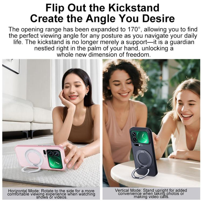 Funda magnética transparente Boundless de la serie Skin Feel con acabado mate y soporte giratorio., For Xiaomi 17 Pro Max, For Xiaomi 17 Pro, For Xiaomi 17