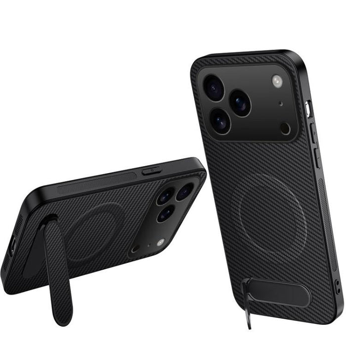 Funda magnética para teléfono WANLONFENG con soporte y textura de fibra de carbono, For iPhone 12, For iPhone 12 Pro Max, For iPhone 12 Pro, For iPhone 11 Pro Max, For iPhone 11, For iPhone 11 Pro
