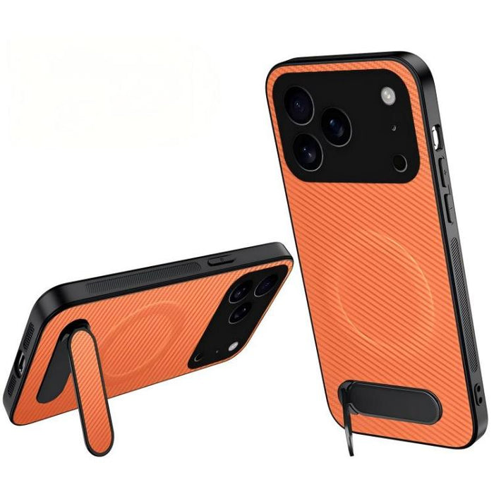 Funda magnética para teléfono WANLONFENG con soporte y textura de fibra de carbono, For iPhone 12, For iPhone 12 Pro Max, For iPhone 12 Pro, For iPhone 11 Pro Max, For iPhone 11, For iPhone 11 Pro