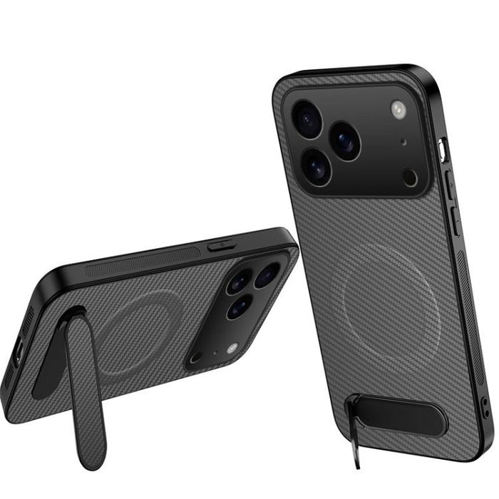 Funda magnética para teléfono WANLONFENG con soporte y textura de fibra de carbono, For iPhone 12, For iPhone 12 Pro Max, For iPhone 12 Pro, For iPhone 11 Pro Max, For iPhone 11, For iPhone 11 Pro