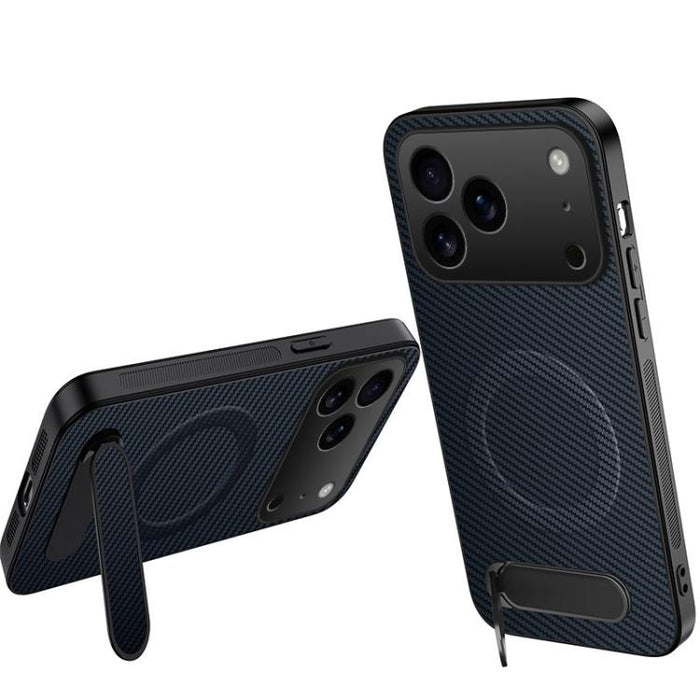 Funda magnética para teléfono WANLONFENG con soporte y textura de fibra de carbono, For iPhone 12, For iPhone 12 Pro Max, For iPhone 12 Pro, For iPhone 11 Pro Max, For iPhone 11, For iPhone 11 Pro