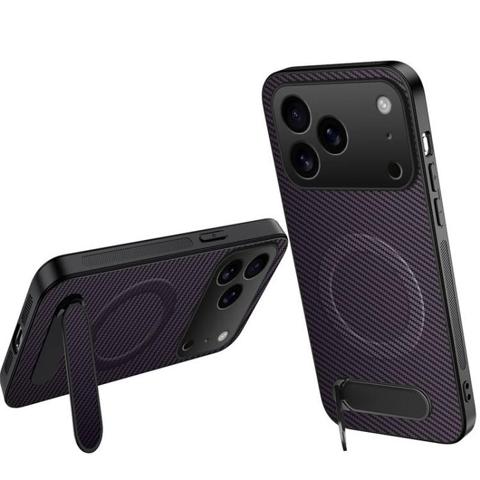 Funda magnética para teléfono WANLONFENG con soporte y textura de fibra de carbono, For iPhone 12, For iPhone 12 Pro Max, For iPhone 12 Pro, For iPhone 11 Pro Max, For iPhone 11, For iPhone 11 Pro