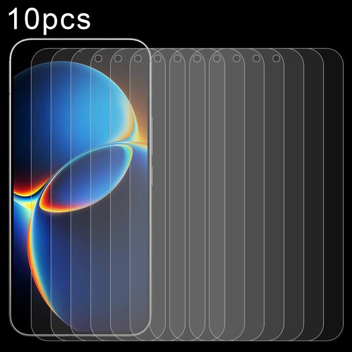 10 láminas de vidrio templado de aluminio de 0,18 mm de grosor, compatibles con desbloqueo por huella dactilar., For Redmi 17C 4G, For Redmi K90 Ultra 5G, For Redmi K100 Pro 5G, For Xiaomi 17 Max 5G, For Redmi K90 Max 5G, For Xiaomi 17T Pro 5G