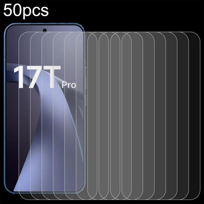 50 láminas de vidrio templado de aluminio de 0,18 mm de grosor, compatibles con desbloqueo por huella dactilar., For Redmi 17C 4G, For Redmi K90 Ultra 5G, For Redmi K100 Pro 5G, For Xiaomi 17 Max 5G, For Redmi K90 Max 5G, For Xiaomi 17T Pro 5G