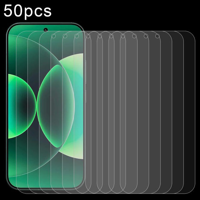 50 láminas de vidrio templado de aluminio de 0,18 mm de grosor, compatibles con desbloqueo por huella dactilar., For Redmi 17C 4G, For Redmi K90 Ultra 5G, For Redmi K100 Pro 5G, For Xiaomi 17 Max 5G, For Redmi K90 Max 5G, For Xiaomi 17T Pro 5G