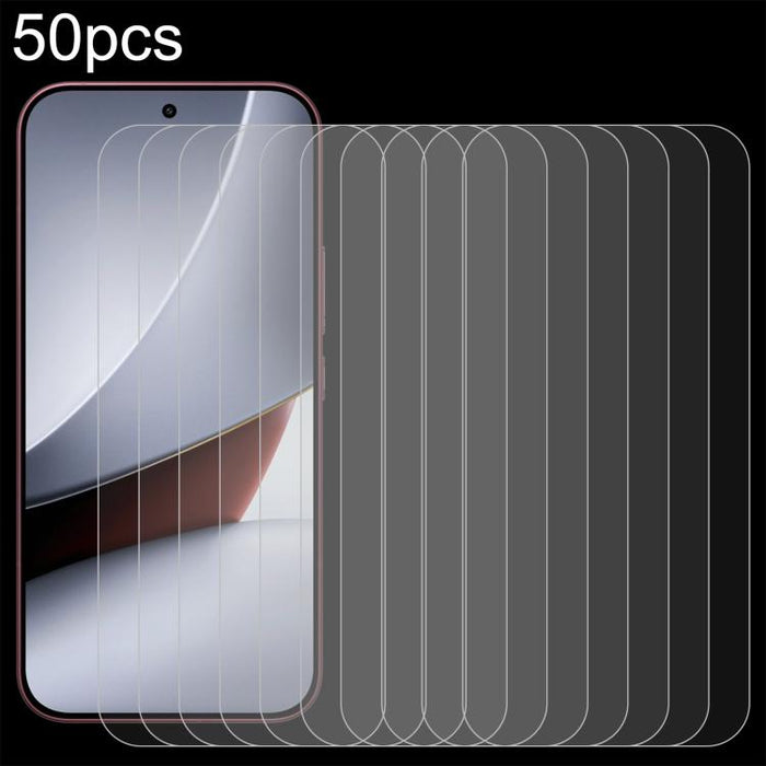50 láminas de vidrio templado de aluminio de 0,18 mm de grosor, compatibles con desbloqueo por huella dactilar., For Redmi 17C 4G, For Redmi K90 Ultra 5G, For Redmi K100 Pro 5G, For Xiaomi 17 Max 5G, For Redmi K90 Max 5G, For Xiaomi 17T Pro 5G