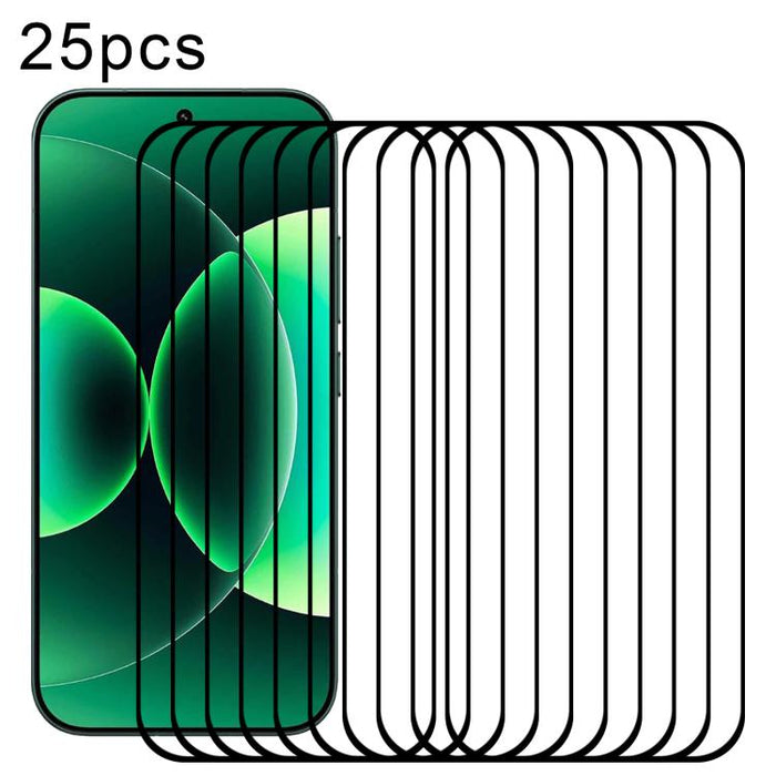 25 láminas de vidrio templado de aluminio de alta calidad con serigrafía a pantalla completa, compatibles con desbloqueo por huella dactilar., For Xiaomi 17 Max 5G, For Redmi K90 Max 5G, For Xiaomi 17T Pro 5G