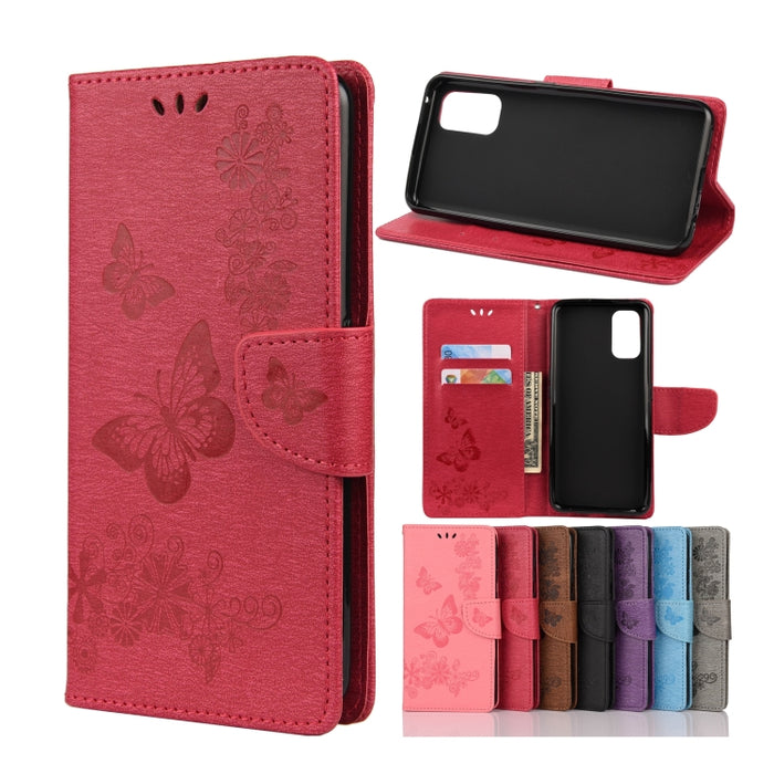 Estuche de cuero con tapa horizontal con estampado de mariposas con soporte, ranuras para tarjetas y billetera, For OPPO Realme 7 Pro 5G, For OPPO Reno4 Pro 5G, For Xiaomi Mi 10T Lite 5G, For Xiaomi Mi 10T Pro 5G, For Xiaomi Mi 10T 5G