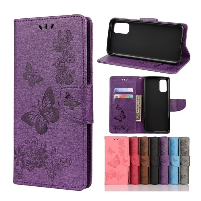 Estuche de cuero con tapa horizontal con estampado de mariposas con soporte, ranuras para tarjetas y billetera, For OPPO Realme 7 Pro 5G, For OPPO Reno4 Pro 5G, For Xiaomi Mi 10T Lite 5G, For Xiaomi Mi 10T Pro 5G, For Xiaomi Mi 10T 5G