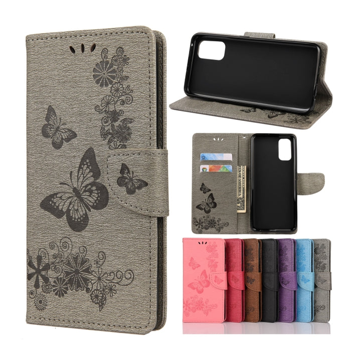 Estuche de cuero con tapa horizontal con estampado de mariposas con soporte, ranuras para tarjetas y billetera, For OPPO Realme 7 Pro 5G, For OPPO Reno4 Pro 5G, For Xiaomi Mi 10T Lite 5G, For Xiaomi Mi 10T Pro 5G, For Xiaomi Mi 10T 5G