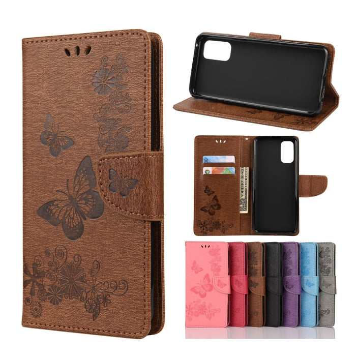 Estuche de cuero con tapa horizontal con estampado de mariposas con soporte, ranuras para tarjetas y billetera, For OPPO Realme 7 Pro 5G, For OPPO Reno4 Pro 5G, For Xiaomi Mi 10T Lite 5G, For Xiaomi Mi 10T Pro 5G, For Xiaomi Mi 10T 5G