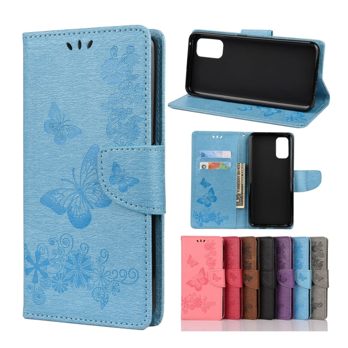 Estuche de cuero con tapa horizontal con estampado de mariposas con soporte, ranuras para tarjetas y billetera, For OPPO Realme 7 Pro 5G, For OPPO Reno4 Pro 5G, For Xiaomi Mi 10T Lite 5G, For Xiaomi Mi 10T Pro 5G, For Xiaomi Mi 10T 5G