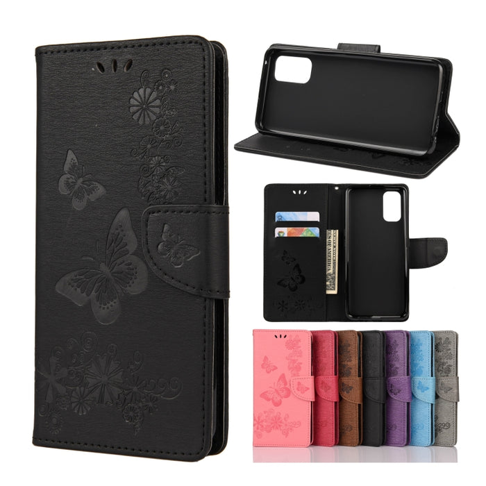 Estuche de cuero con tapa horizontal con estampado de mariposas con soporte, ranuras para tarjetas y billetera, For OPPO Realme 7 Pro 5G, For OPPO Reno4 Pro 5G, For Xiaomi Mi 10T Lite 5G, For Xiaomi Mi 10T Pro 5G, For Xiaomi Mi 10T 5G