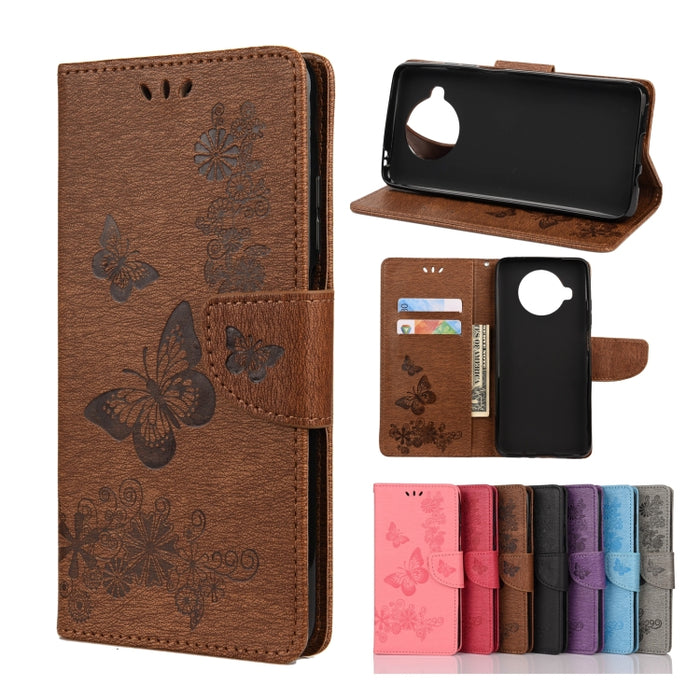 Estuche de cuero con tapa horizontal con estampado de mariposas con soporte, ranuras para tarjetas y billetera, For OPPO Realme 7 Pro 5G, For OPPO Reno4 Pro 5G, For Xiaomi Mi 10T Lite 5G, For Xiaomi Mi 10T Pro 5G, For Xiaomi Mi 10T 5G