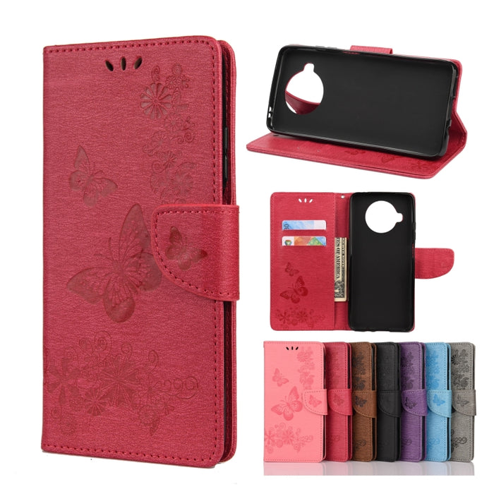Estuche de cuero con tapa horizontal con estampado de mariposas con soporte, ranuras para tarjetas y billetera, For OPPO Realme 7 Pro 5G, For OPPO Reno4 Pro 5G, For Xiaomi Mi 10T Lite 5G, For Xiaomi Mi 10T Pro 5G, For Xiaomi Mi 10T 5G