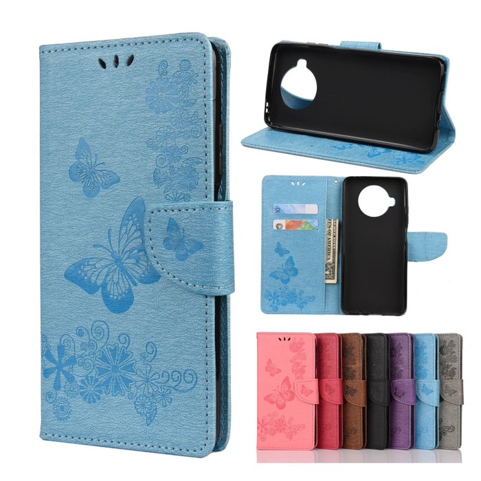 Estuche de cuero con tapa horizontal con estampado de mariposas con soporte, ranuras para tarjetas y billetera, For OPPO Realme 7 Pro 5G, For OPPO Reno4 Pro 5G, For Xiaomi Mi 10T Lite 5G, For Xiaomi Mi 10T Pro 5G, For Xiaomi Mi 10T 5G