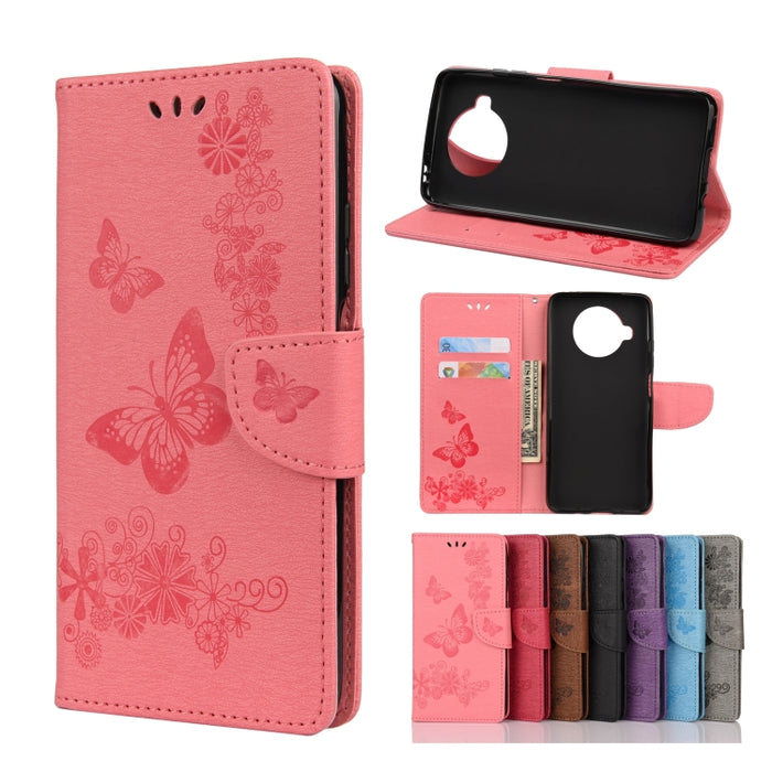 Estuche de cuero con tapa horizontal con estampado de mariposas con soporte, ranuras para tarjetas y billetera, For OPPO Realme 7 Pro 5G, For OPPO Reno4 Pro 5G, For Xiaomi Mi 10T Lite 5G, For Xiaomi Mi 10T Pro 5G, For Xiaomi Mi 10T 5G