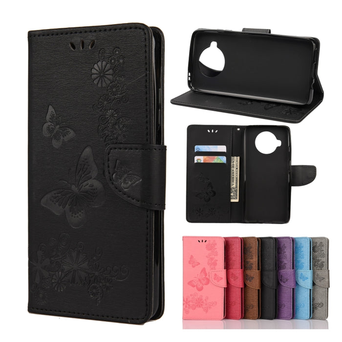 Estuche de cuero con tapa horizontal con estampado de mariposas con soporte, ranuras para tarjetas y billetera, For OPPO Realme 7 Pro 5G, For OPPO Reno4 Pro 5G, For Xiaomi Mi 10T Lite 5G, For Xiaomi Mi 10T Pro 5G, For Xiaomi Mi 10T 5G