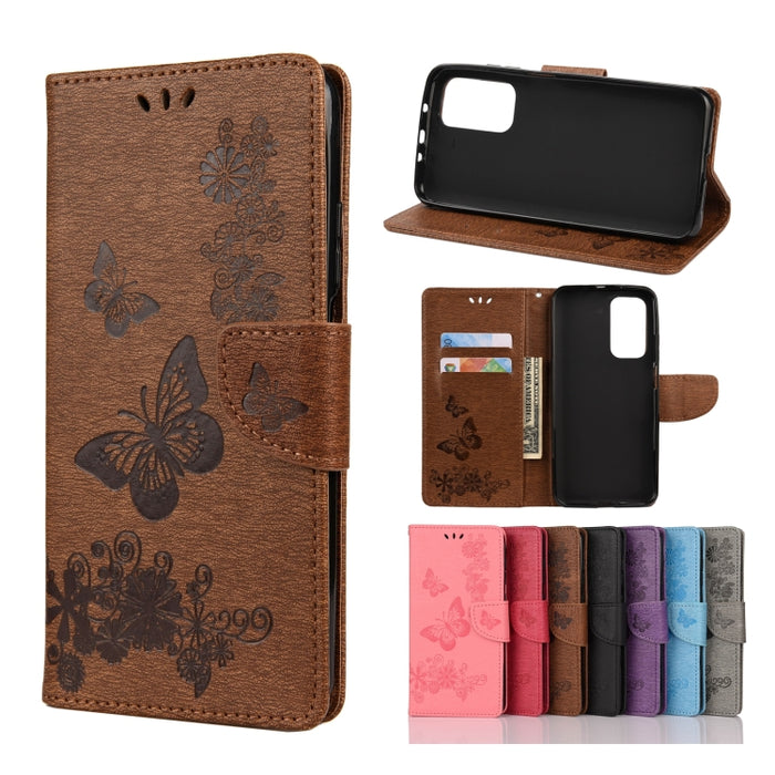 Estuche de cuero con tapa horizontal con estampado de mariposas con soporte, ranuras para tarjetas y billetera, For OPPO Realme 7 Pro 5G, For OPPO Reno4 Pro 5G, For Xiaomi Mi 10T Lite 5G, For Xiaomi Mi 10T Pro 5G, For Xiaomi Mi 10T 5G