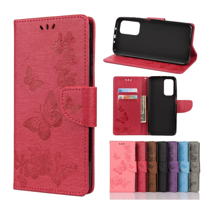 Estuche de cuero con tapa horizontal con estampado de mariposas con soporte, ranuras para tarjetas y billetera, For OPPO Realme 7 Pro 5G, For OPPO Reno4 Pro 5G, For Xiaomi Mi 10T Lite 5G, For Xiaomi Mi 10T Pro 5G, For Xiaomi Mi 10T 5G
