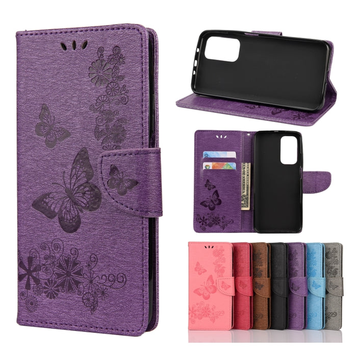 Estuche de cuero con tapa horizontal con estampado de mariposas con soporte, ranuras para tarjetas y billetera, For OPPO Realme 7 Pro 5G, For OPPO Reno4 Pro 5G, For Xiaomi Mi 10T Lite 5G, For Xiaomi Mi 10T Pro 5G, For Xiaomi Mi 10T 5G