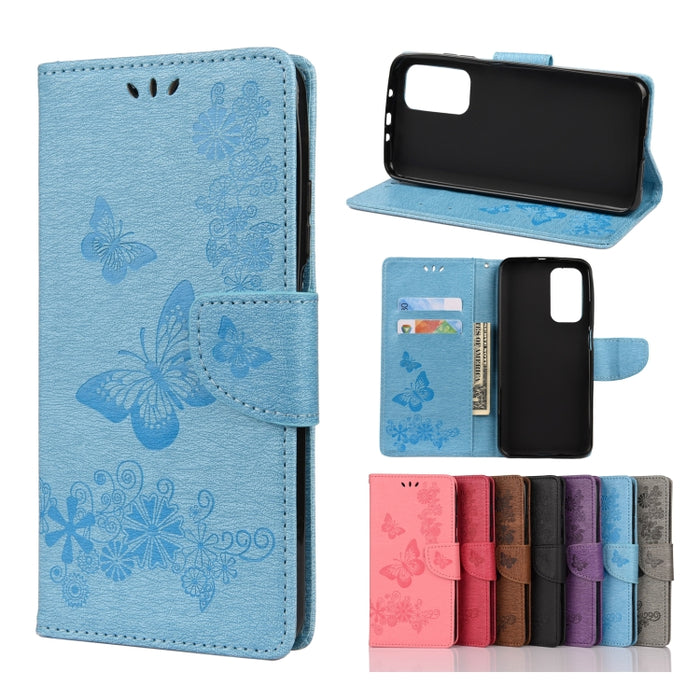 Estuche de cuero con tapa horizontal con estampado de mariposas con soporte, ranuras para tarjetas y billetera, For OPPO Realme 7 Pro 5G, For OPPO Reno4 Pro 5G, For Xiaomi Mi 10T Lite 5G, For Xiaomi Mi 10T Pro 5G, For Xiaomi Mi 10T 5G