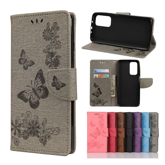 Estuche de cuero con tapa horizontal con estampado de mariposas con soporte, ranuras para tarjetas y billetera, For OPPO Realme 7 Pro 5G, For OPPO Reno4 Pro 5G, For Xiaomi Mi 10T Lite 5G, For Xiaomi Mi 10T Pro 5G, For Xiaomi Mi 10T 5G