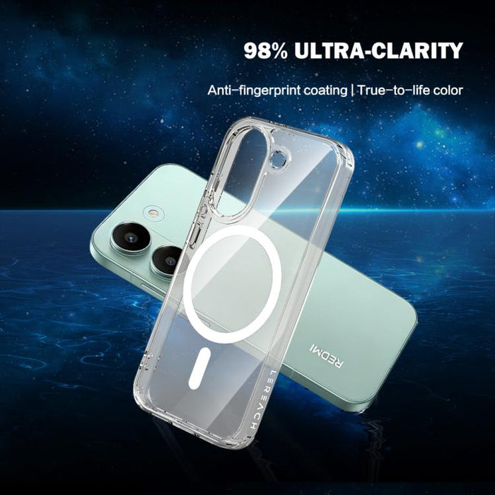 Funda magnética antigolpes LeReach TOC Clear Series de doble compuesto, TPU + acrílico., For Redmi Turbo 5 5G/Poco X8 Pro 5G, For Redmi Turbo 5 Max