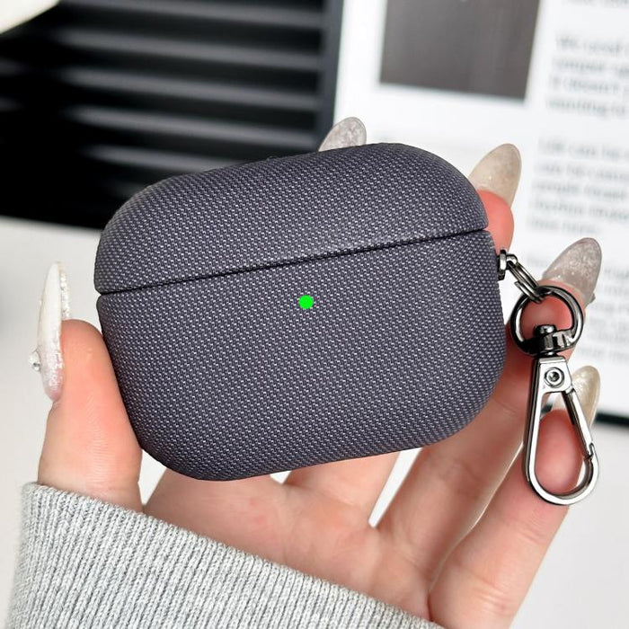 Estuche para auriculares híbrido de policarbonato y cuero sintético a prueba de golpes con mosquetón., For AirPods Pro 3, For AirPods Pro 2, For AirPods Pro