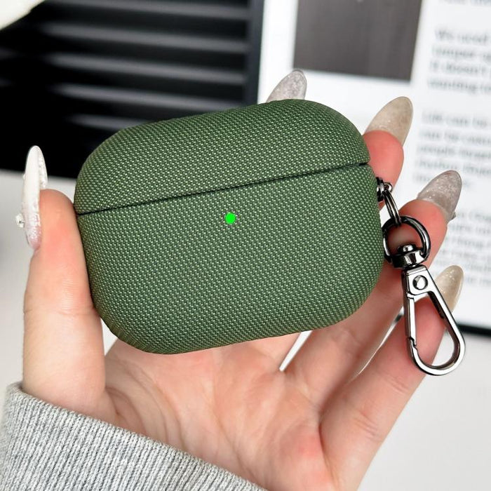 Estuche para auriculares híbrido de policarbonato y cuero sintético a prueba de golpes con mosquetón., For AirPods Pro 3, For AirPods Pro 2, For AirPods Pro