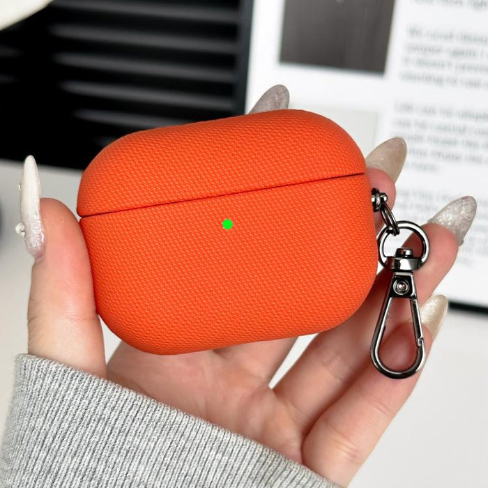 Estuche para auriculares híbrido de policarbonato y cuero sintético a prueba de golpes con mosquetón., For AirPods Pro 3, For AirPods Pro 2, For AirPods Pro