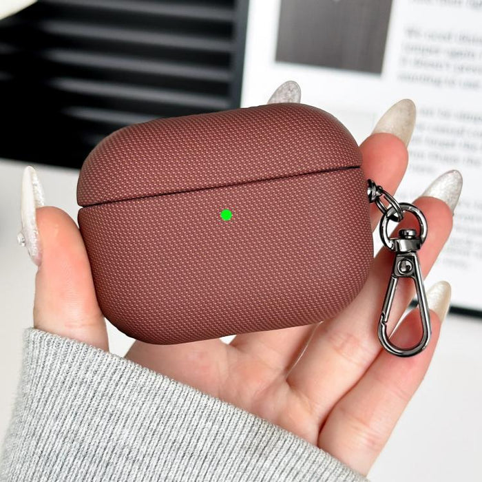 Estuche para auriculares híbrido de policarbonato y cuero sintético a prueba de golpes con mosquetón., For AirPods Pro 3, For AirPods Pro 2, For AirPods Pro