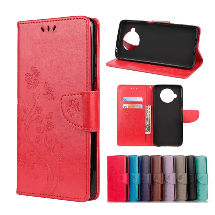 Estuche de cuero con tapa horizontal con estampado de flores y mariposas con soporte, ranuras para tarjetas y billetera, For Xiaomi Mi 10T Lite 5G, For Xiaomi Mi 10T Pro 5G, For Xiaomi Mi 10T 5G