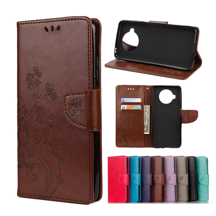 Estuche de cuero con tapa horizontal con estampado de flores y mariposas con soporte, ranuras para tarjetas y billetera, For Xiaomi Mi 10T Lite 5G, For Xiaomi Mi 10T Pro 5G, For Xiaomi Mi 10T 5G
