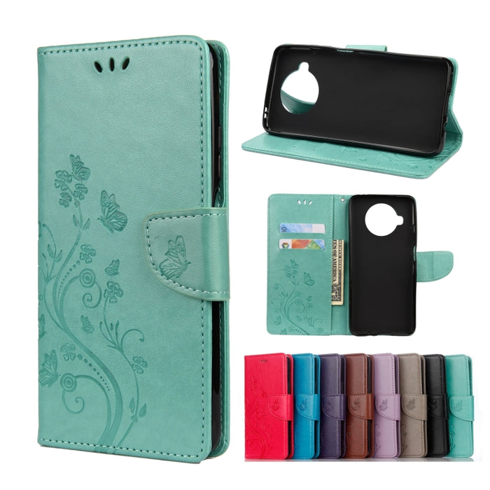 Estuche de cuero con tapa horizontal con estampado de flores y mariposas con soporte, ranuras para tarjetas y billetera, For Xiaomi Mi 10T Lite 5G, For Xiaomi Mi 10T Pro 5G, For Xiaomi Mi 10T 5G