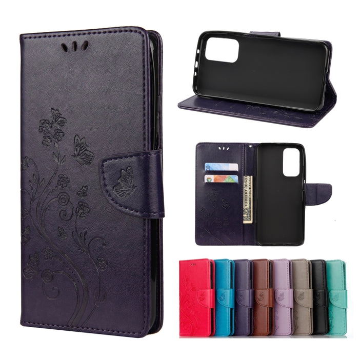 Estuche de cuero con tapa horizontal con estampado de flores y mariposas con soporte, ranuras para tarjetas y billetera, For Xiaomi Mi 10T Lite 5G, For Xiaomi Mi 10T Pro 5G, For Xiaomi Mi 10T 5G