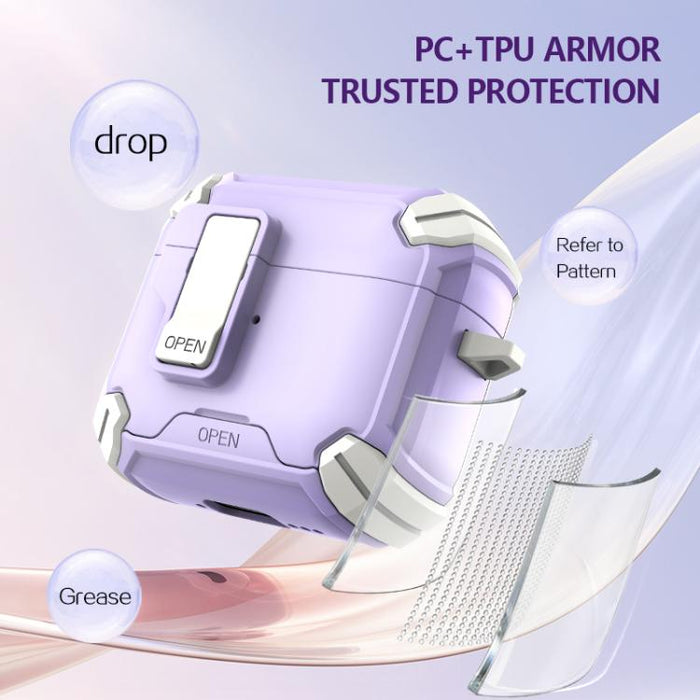 Estuche para auriculares inalámbricos LeReach Mega Series Dawn Armor Edition con soporte, For AirPods Pro 3